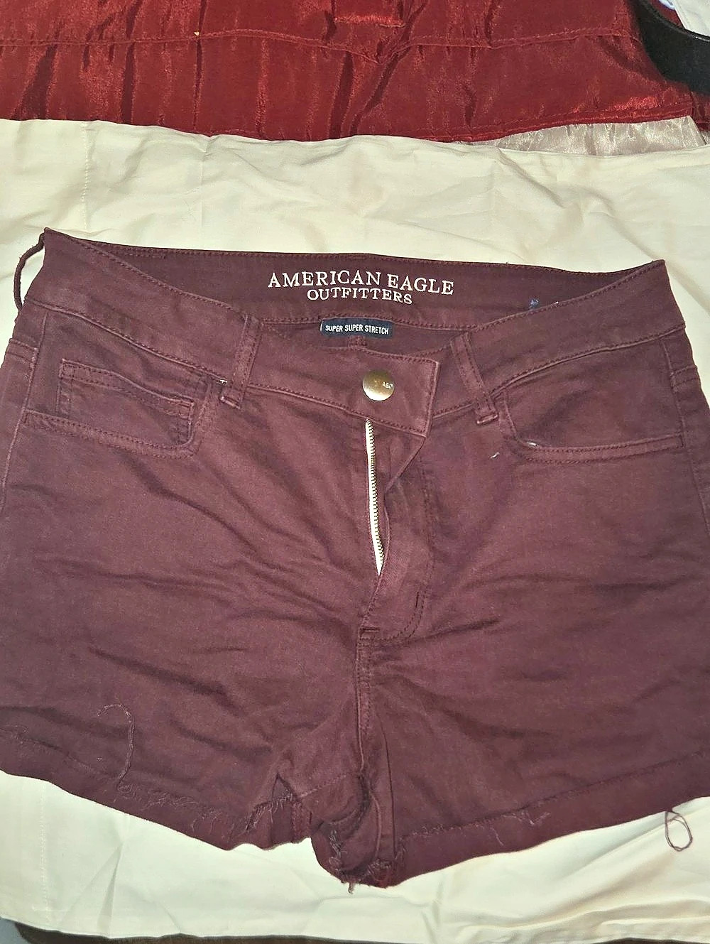 American Eagle Outfitters Super Stretch Hi-Rise Short Jean Shorts Purple